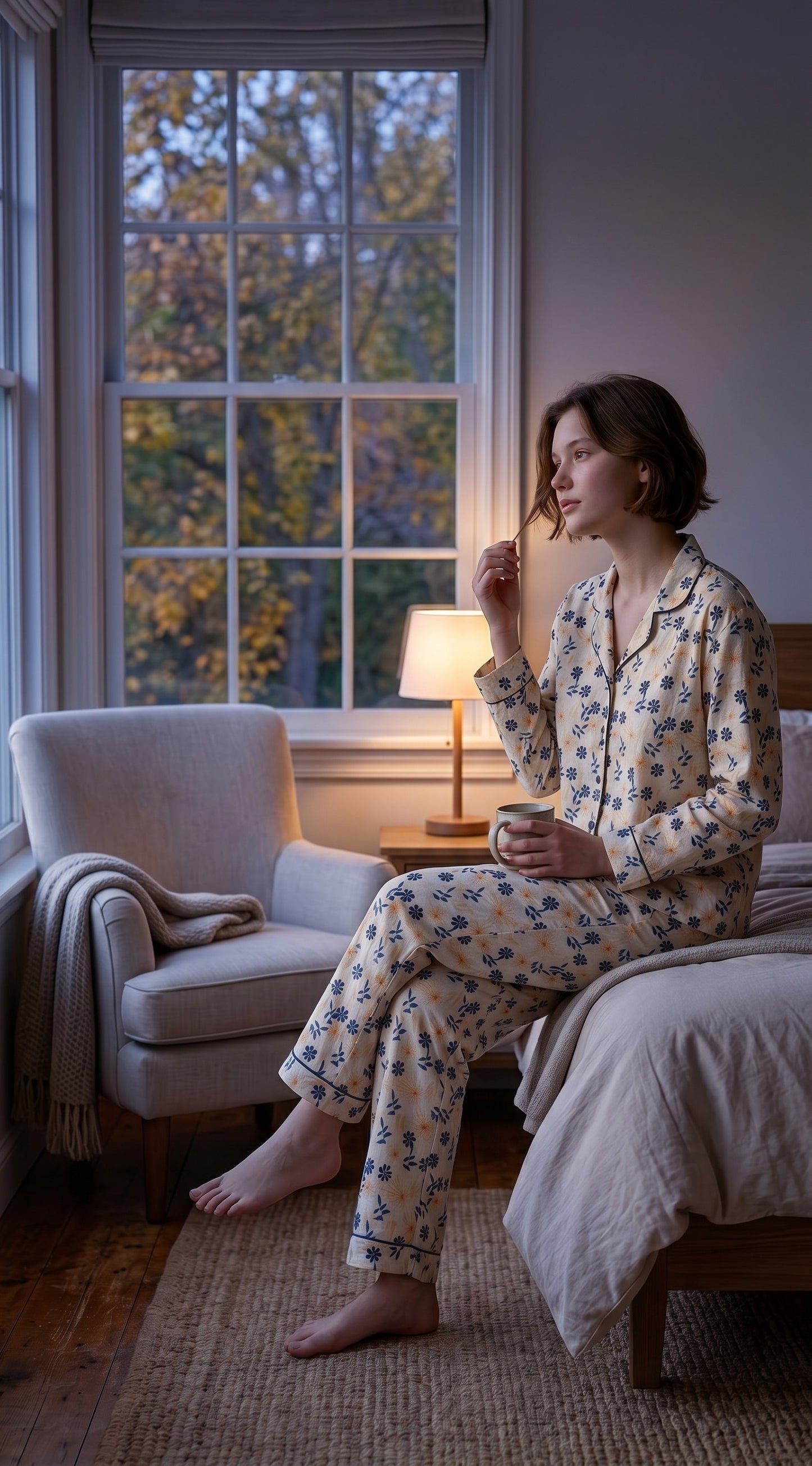 Daisy Breeze Premium Lawn Pajama Set for Women | Soft Breathable Floral Long Sleeve Night Suit, Sleepwear & Loungewear | Nazakistan