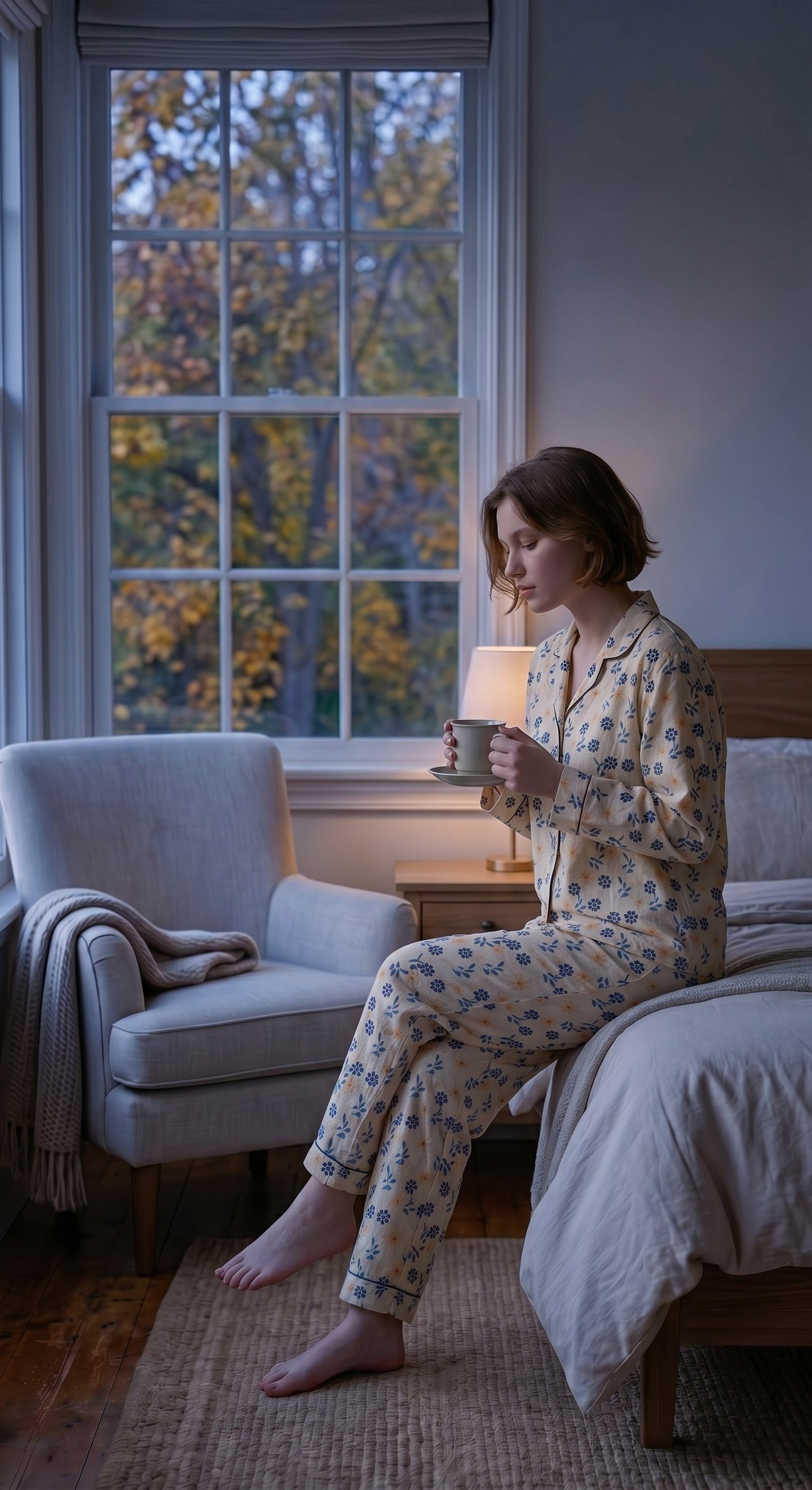 Daisy Breeze Premium Lawn Pajama Set for Women | Soft Breathable Floral Long Sleeve Night Suit, Sleepwear & Loungewear | Nazakistan